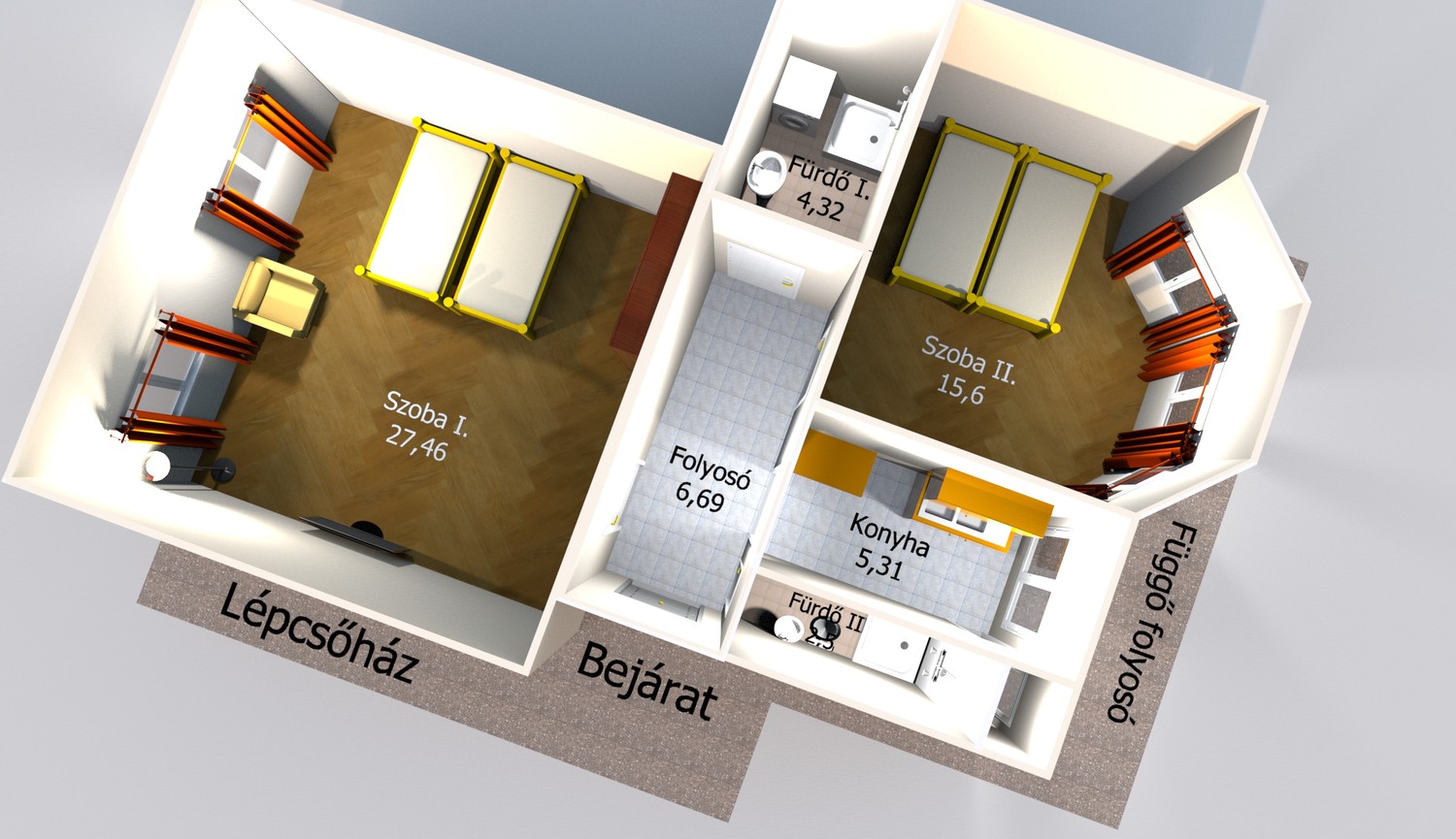 Apartman alaprajz